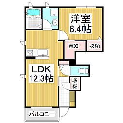 プロヌーブフィーリア 1LDKの間取図画像