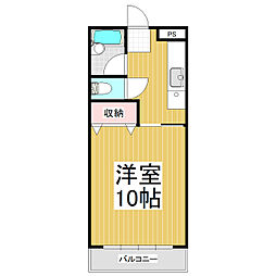 レスポワールラフィネ 1Kの間取図画像