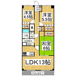 マンション渚 3LDKの間取図画像
