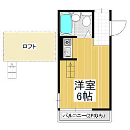 フラワーハイツ ワンルームの間取図画像