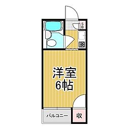 山田ハイツ 1Kの間取図画像