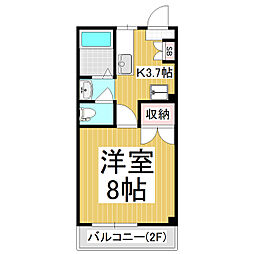郵ハイツ平田 1Kの間取図画像