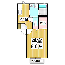 マストタウン出川B 1Kの間取図画像