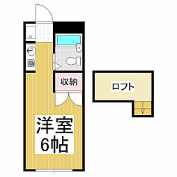 ビレッヂ白瀬渕 ワンルームの間取図画像