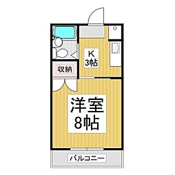 イレブンハイツ 1Kの間取図画像