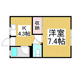 フォーブル510 1Kの間取図画像
