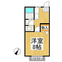 フレグランスウェストB 1Kの間取図画像