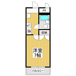 メゾンハナムラ 1Kの間取図画像