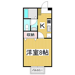 セピアコート 1Kの間取図画像