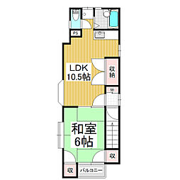 中島アパート 1LDKの間取図画像