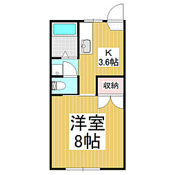 フォーブルK&K 1Kの間取図画像