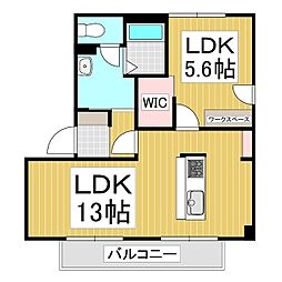 バリュージュ広丘C 1LDKの間取図画像