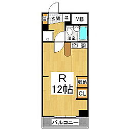開智ハイツ ワンルームの間取図画像