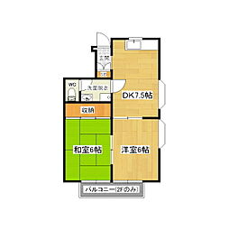 コーポラピス 2DKの間取図画像