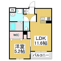 ラ・リジエール村井 1LDKの間取図画像