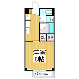 サープラスドリーム1 1Kの間取図画像