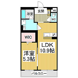 コンフォーティア南松本 1LDKの間取図画像