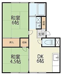 ハイツウイング 2DKの間取図画像