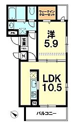 アマルフィ近江八幡出町 1LDKの間取図画像