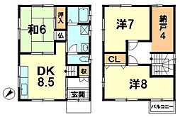 駅東町 借家 3SDKの間取り