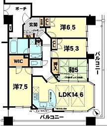 ネバーランド栗東アールステージ 14階4LDKの間取り