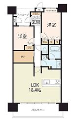 ヴィーナススクエア 12階2LDKの間取り