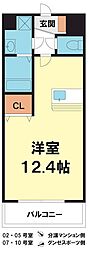 ベーネ南草津 1Kの間取図画像