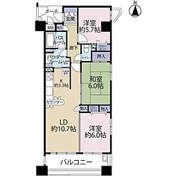 ビルト・モア新深江駅前 3LDKの間取図画像