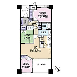 アメニティ南草津8 3LDKの間取図画像