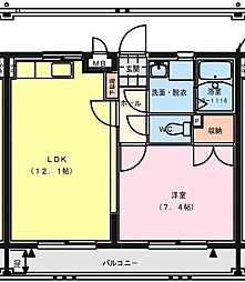 エルシティ大塚 3階1LDKの間取り