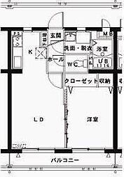 ＴＲＵＳＴＹ　III 3階1LDKの間取り