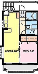 アリエス大町 1階1LDKの間取り