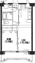 高鍋フェニックスMII 5階1LDKの間取り