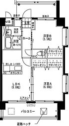 ラポルテ 6階2LDKの間取り