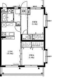 ハーバーウエスト 2LDKの間取図画像