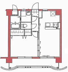 サンフォレスト柳丸 1LDKの間取図画像
