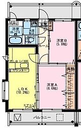 T・One 2LDKの間取図画像