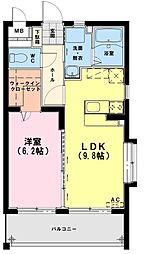 マリア・フローラ 1LDKの間取図画像