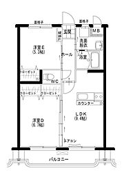 グレイスマンション 2LDKの間取図画像