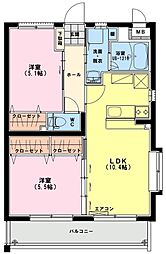 スターハピネス 2LDKの間取図画像