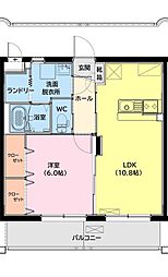 ユーミー高洲 1LDKの間取図画像