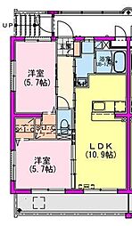 (仮称)都城市天神町HEマンション 2LDKの間取図画像