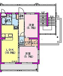 (仮称)都城市天神町HEマンション 2LDKの間取図画像