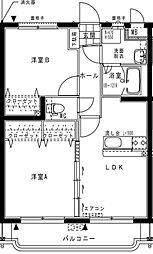サニーコート笹目 2LDKの間取図画像