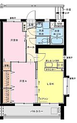 エクレール湘南 2LDKの間取図画像