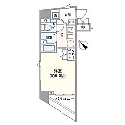 アルテシモアクアリンクビスタ 1Kの間取図画像