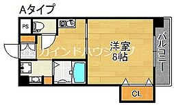 プレサンスフジ 1Kの間取図画像