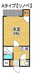 コスモレジデンス住之江 1Kの間取図画像