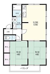 西小路ハイツ 南棟 2階2LDKの間取り