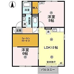 メゾンプレドパルクA 2LDKの間取図画像